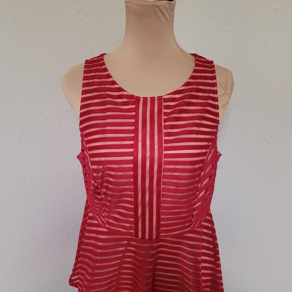 Torrid Knit Shadow Striped Peplum Top - Picture 4 of 6